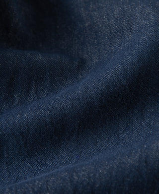 fabric texture of Indigo Tapered Hemp-Cotton Blend Pants