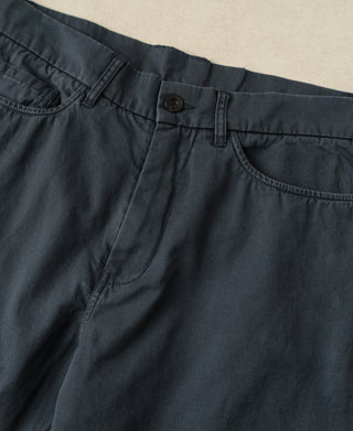 front view of Vintage Washed Tapered 5-Pocket Pants in Navy