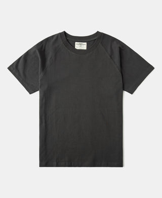 Heavyweight Plain Raglan Short Sleeve T-Shirt in Dark Gray