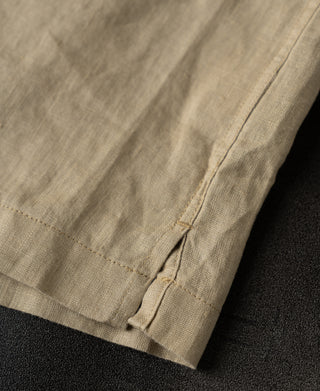 hem detail of 1950s Italian Collar Linen Shirt