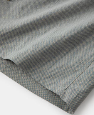 Hem Detail of Lot 220A Cotton-Linen Blend Houndstooth Long Sleeve Shirt