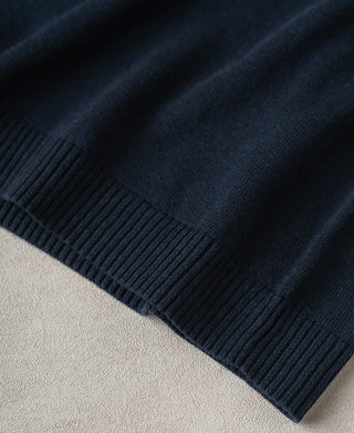 Hem Detail of Linen Cotton Blend Knit Johnny Collar Polo