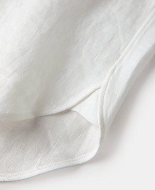 hem detail of White Lot 225 Long Sleeve Linen Button-Down Shirt