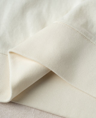 hem detail of White 1950s V-Gusset Cotton T-Shirt