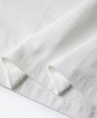 hem detail of White Heavyweight Plain Raglan Short Sleeve T-Shirt