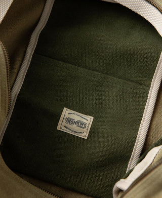 interior pocket detail of Cotton Canvas Crossbody Messenger Bag