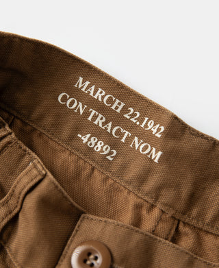 label of M-42 Canvas Cargo Shorts - Dark Khaki