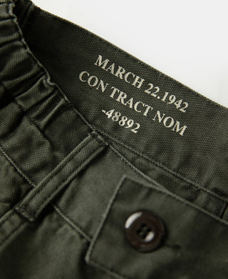 label of M-42 Canvas Cargo Shorts - Dark Olive