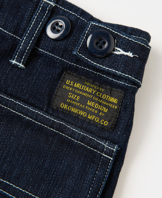Label of Western Raw Denim Baker Shorts