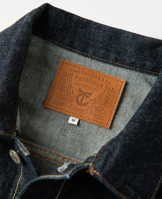 leather label of 1950s Type 2 Selvedge Denim Jacket