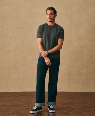 lifestyle shot of Vintage Black 1950s V-Gusset Cotton T-Shirt