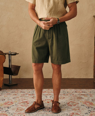 Lifestyle shot of British Army Cotton-Linen Gurkha Shorts