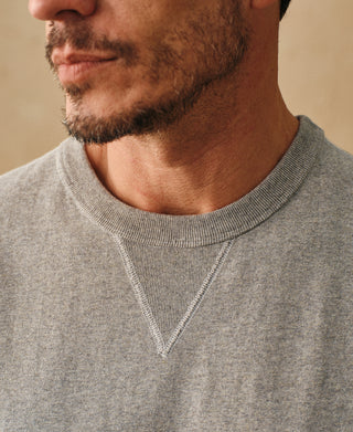lifestyle shot of 1950s V-Gusset Cotton T-Shirt - Heather Gray