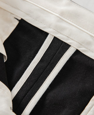 lining detail of Textured Linen-Cotton Trousers – Black