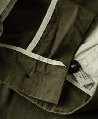 lining detail of Vintage Washed Tapered 5-Pocket Pants in Olive