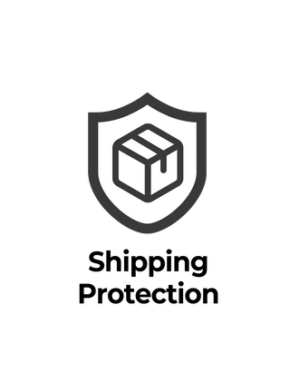 Shipping protection shield icon with a package box