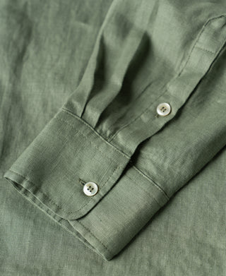 long sleeve cuff of 1950s Italian Collar Linen Shirt