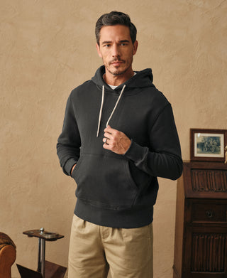 1950s Heavyweight Cotton Fleece Hoodie - Dark Gray