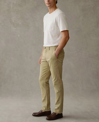 Cotton-Blend Slim Tapered Trousers - Khaki