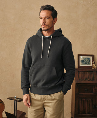 1950s Heavyweight Cotton Fleece Hoodie - Dark Gray