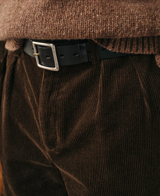 1960s Double Pleated Corduroy Trousers - Brown