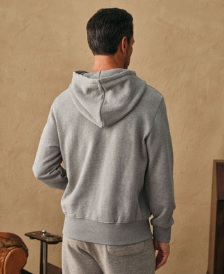 1950s Heavyweight Cotton Fleece Hoodie - Light Gray