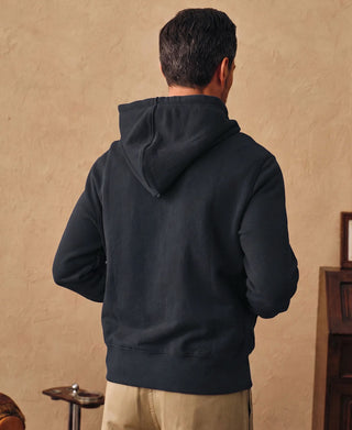 1950s Heavyweight Cotton Fleece Hoodie - Dark Blue