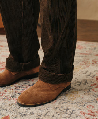 1960s Double Pleated Corduroy Trousers - Brown