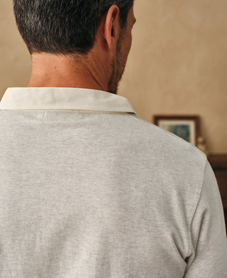 Classic Fit Jersey Tubular Rugby Shirt - Beige Gray