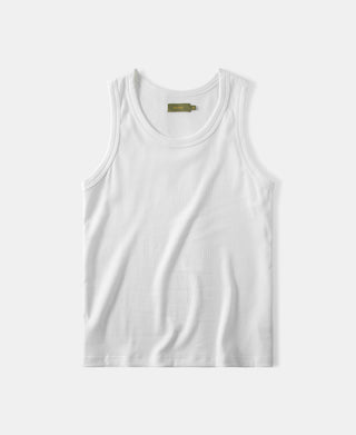 Cotton and Modal-Blend Tank Top in White