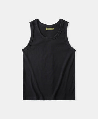 Cotton and Modal-Blend Tank Top in Black