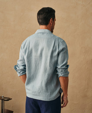 overview of 1950s Italian Collar Linen Shirt