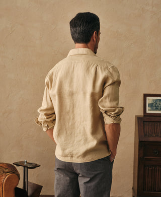 overview of 1950s Italian Collar Linen Shirt