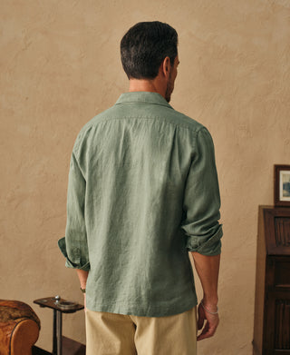 overview of 1950s Italian Collar Linen Shirt