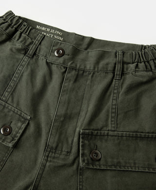 overview of M-42 Canvas Cargo Shorts - Dark Olive