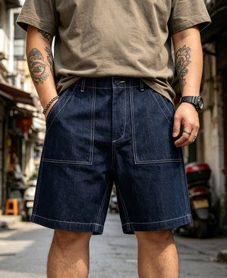 Overview of Raw Denim Baker Shorts