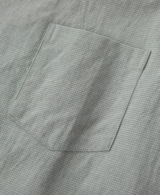 Pocket Detail of Lot 220A Cotton-Linen Blend Houndstooth Long Sleeve Shirt