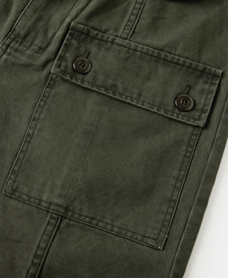 pocket detail of M-42 Canvas Cargo Shorts - Dark Olive