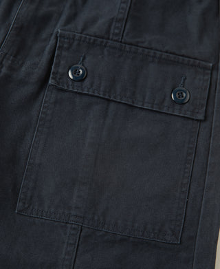 pocket detail of M-42 Canvas Cargo Shorts - Navy