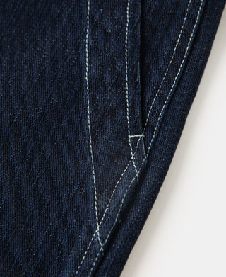 Pocket Detail of Raw Denim Baker Shorts