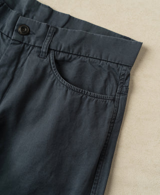 pocket detail of Vintage Washed Tapered 5-Pocket Pants in Navy