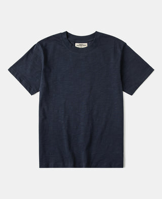 Heavyweight Slub Cotton Short Sleeve T-Shirt in Indigo