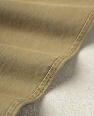seam detail of Vintage Washed Tapered 5-Pocket Pants in Khaki