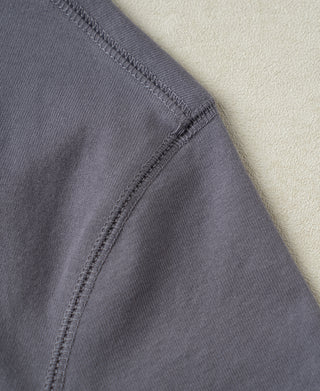 shoulder detail of Purple 1950s V-Gusset Cotton T-Shirt
