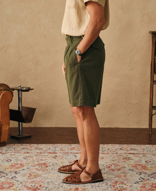Lifestyle shot of British Army Cotton-Linen Gurkha Shorts