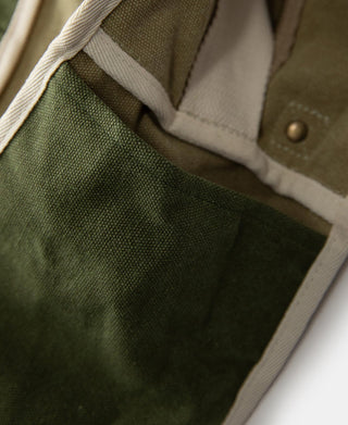 side pocket detail of Cotton Canvas Crossbody Messenger Bag