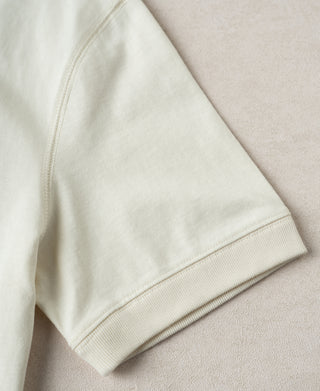 sleeve detail of White 1950s V-Gusset Cotton T-Shirt