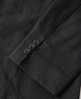 sleeve detail of Textured Linen-Cotton Sack Jacket – Black