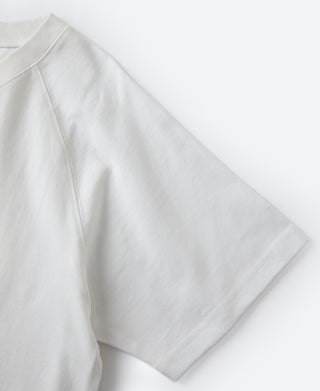 sleeve detail of White Heavyweight Plain Raglan Short Sleeve T-Shirt