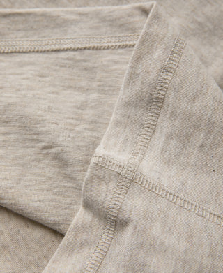 stitching detail of 1940s Slub Cotton Henley Pocket T-shirt in Oats